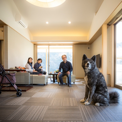 愛犬とお部屋で寛ぐ1