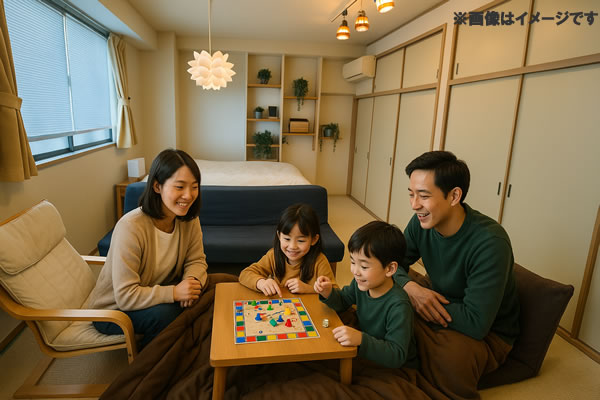 家族でゲームをしているイメージ画像