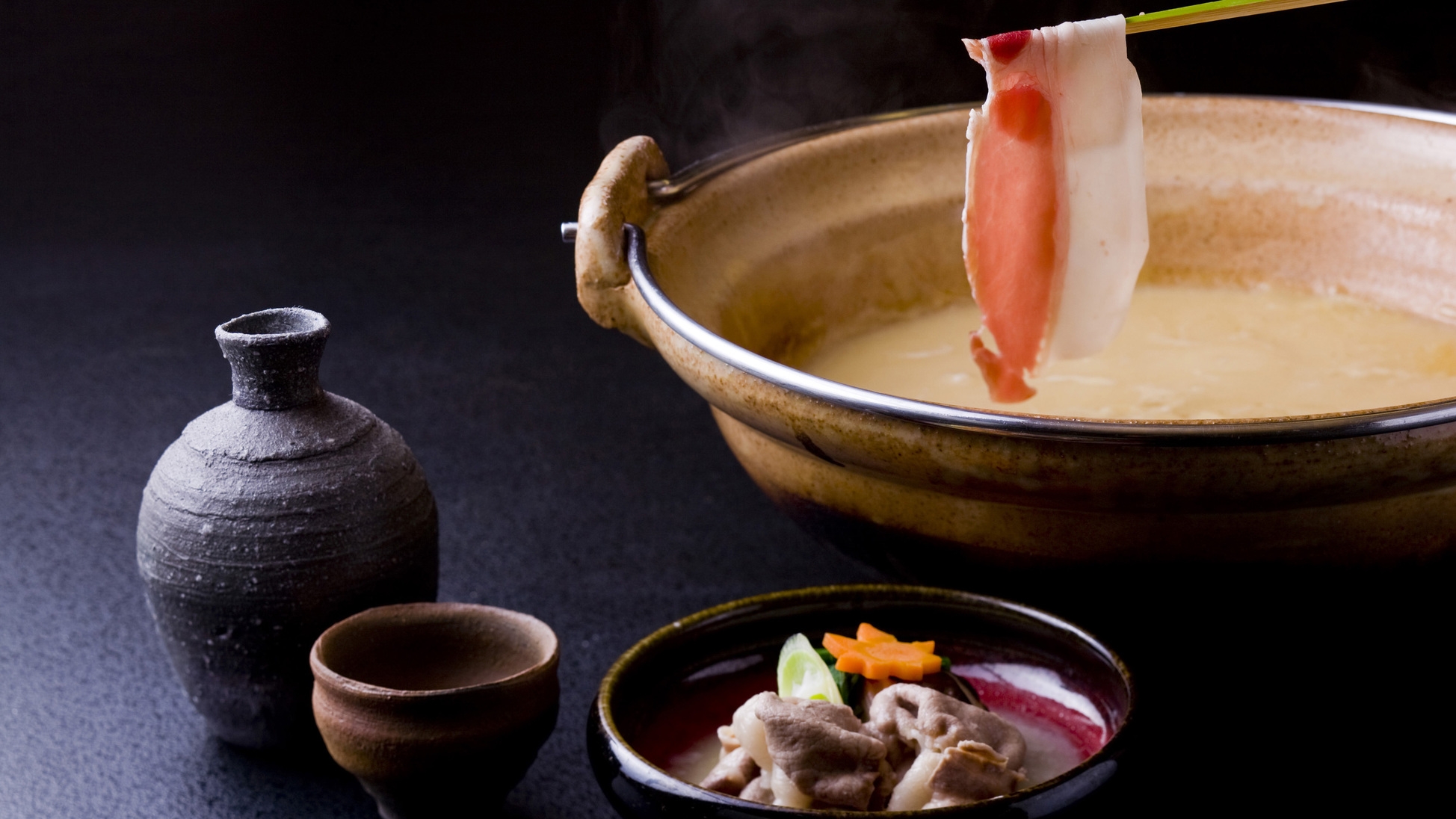 冬季限定【ぼたん鍋プラン】　柚子香る、あっさり上品な当館特製の白味噌仕立て♪