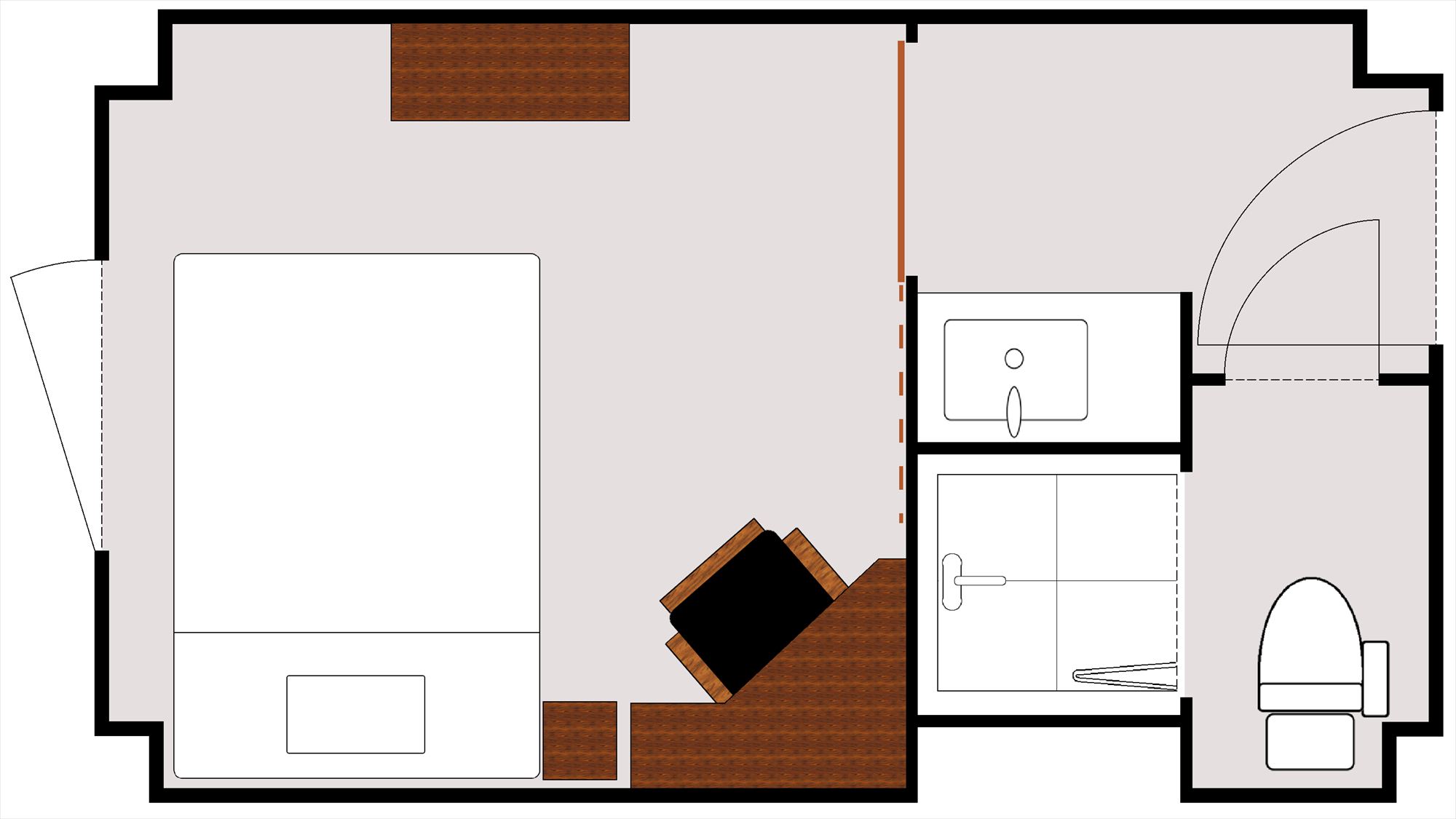 ◆ダブルルーム　客室平面図