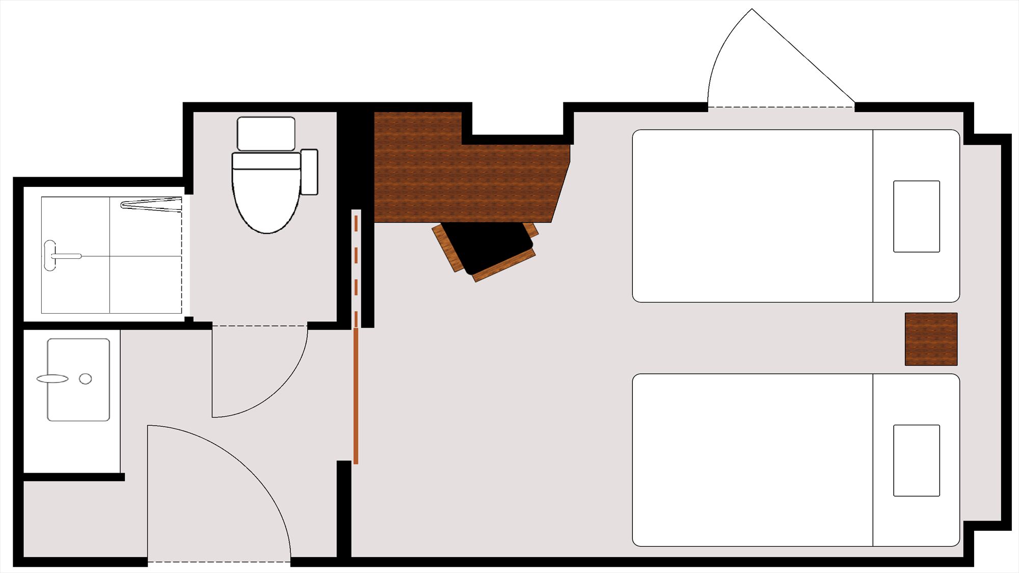 ◆ツインルーム　客室平面図