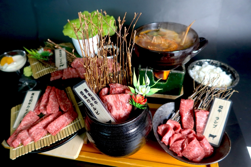 2食付★冬季限定！厳選黒毛和牛焼肉と海鮮火鍋プラン