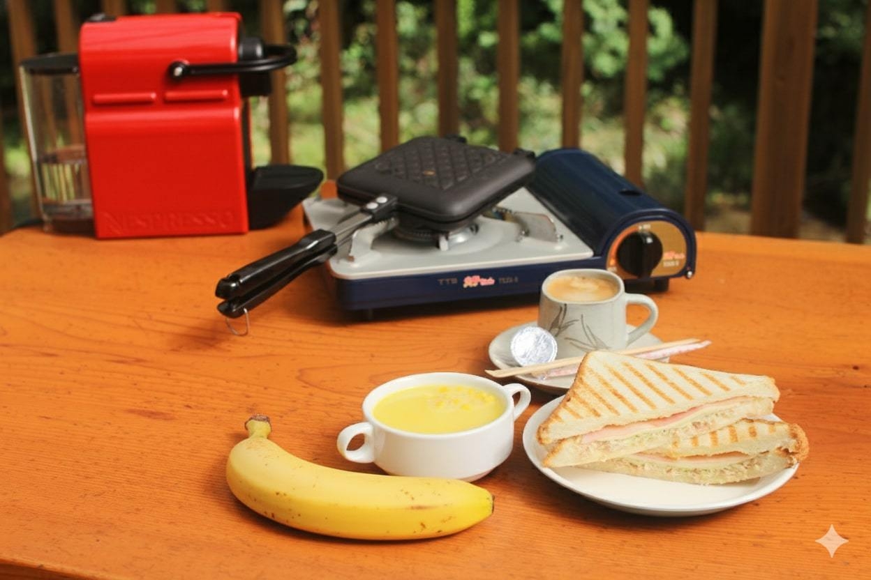 【朝食付き】川沿いのエアストリームでご朝食を楽しめる〜