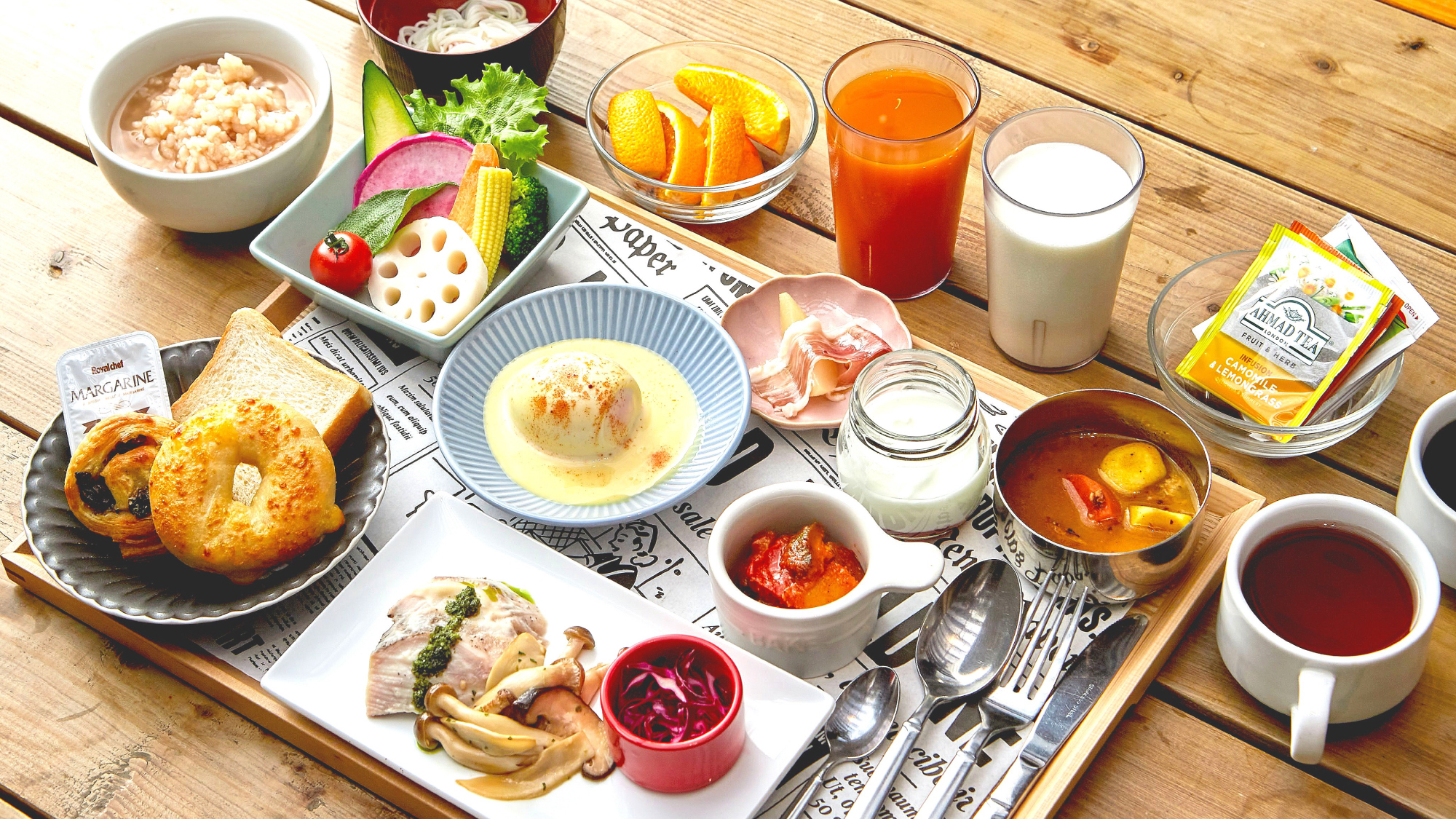 朝食　洋食プレート＆ミニビュッフェ