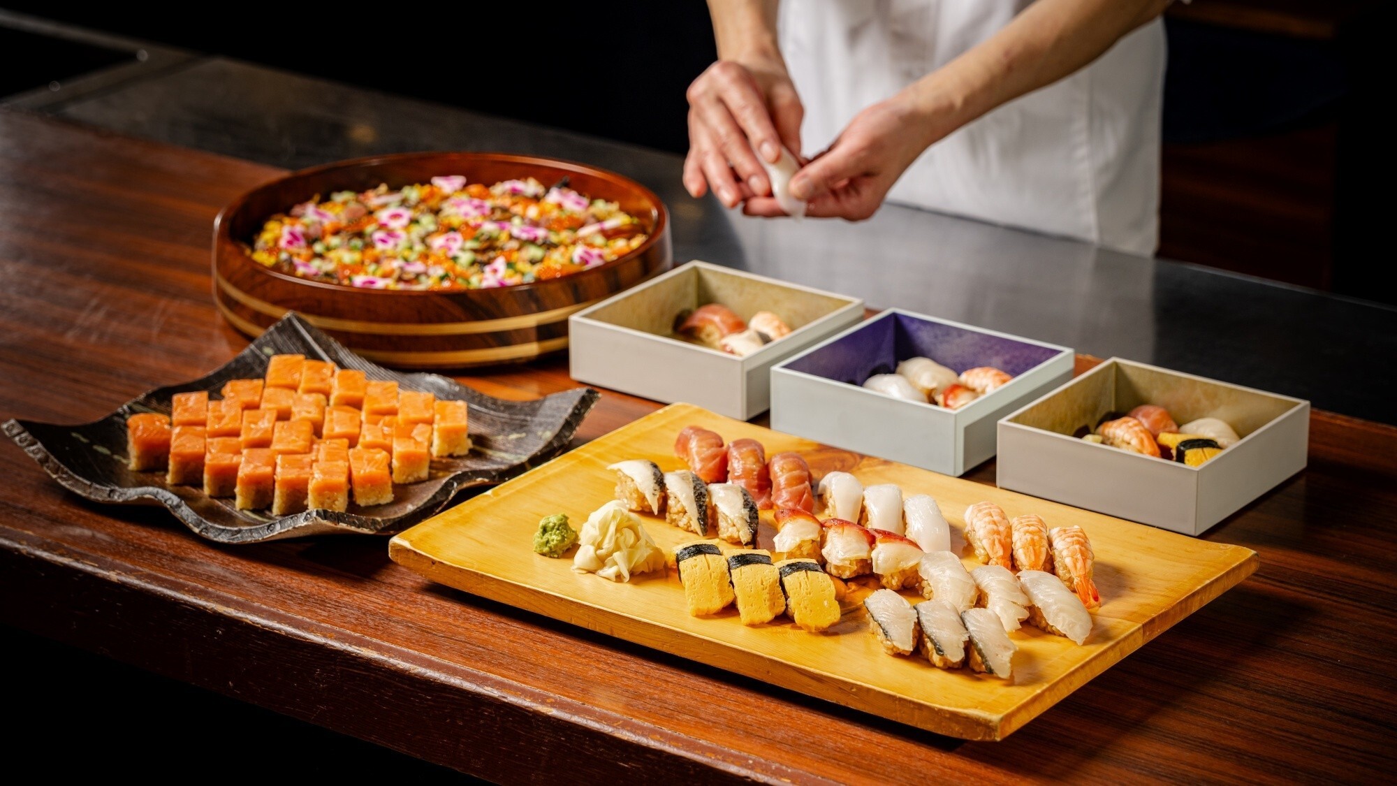 ■＜夕食ビュッフェ＞握りずし※掲載内容は一例です。仕入れ状況等により変更になる場合がございます。