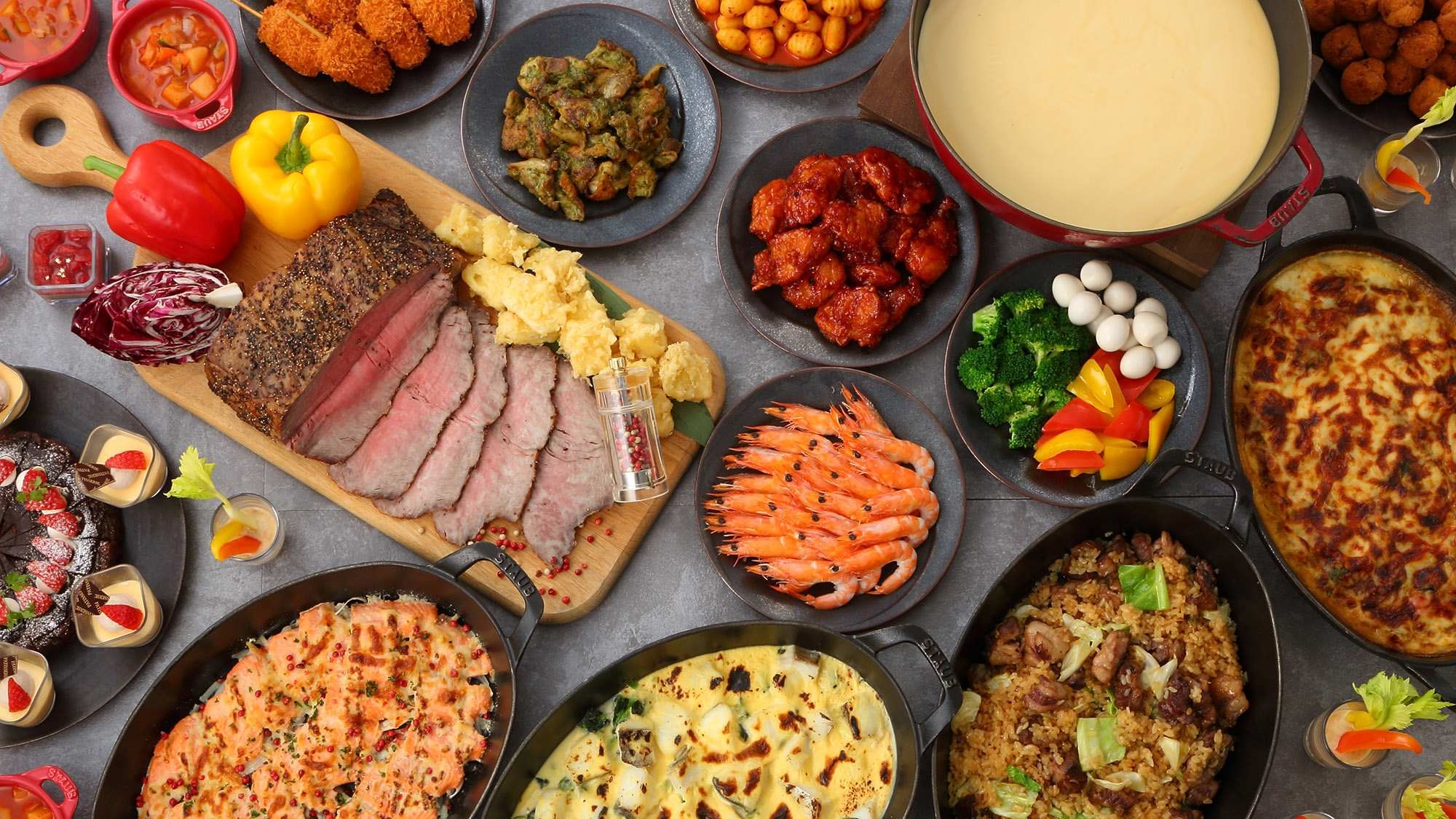 とろけるチーズフォンデュと冬の味覚ディナーブッフェ＆クラブラウンジステイ　夕食19時30分