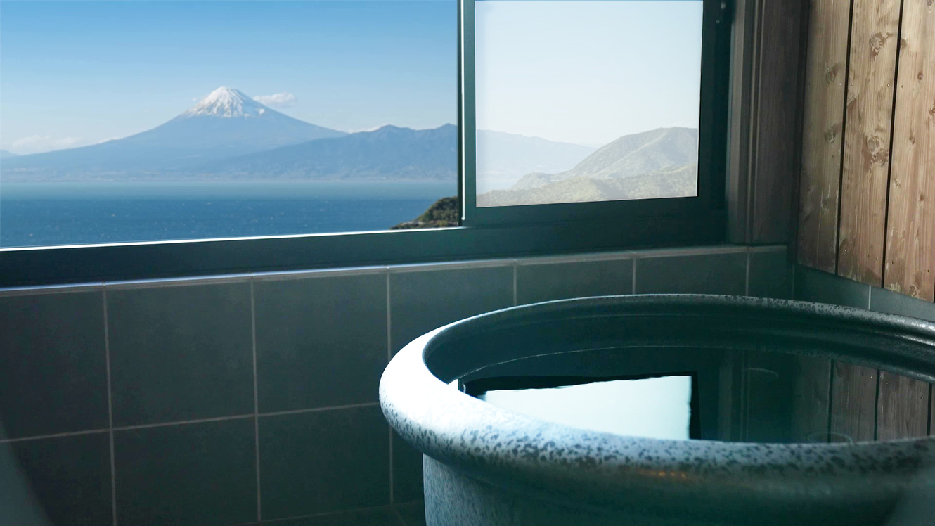 【楽天月末セール】飲み放題付きスタンダードプラン／富士山と駿河湾を望む全室半露天風呂付き【1泊2食】