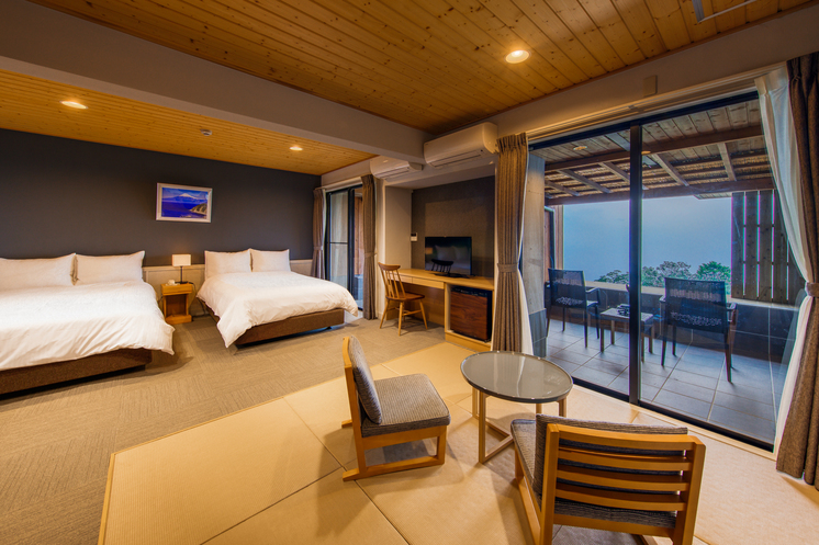 【半露天風呂付き】和洋室 (42.6平米/定員4名）