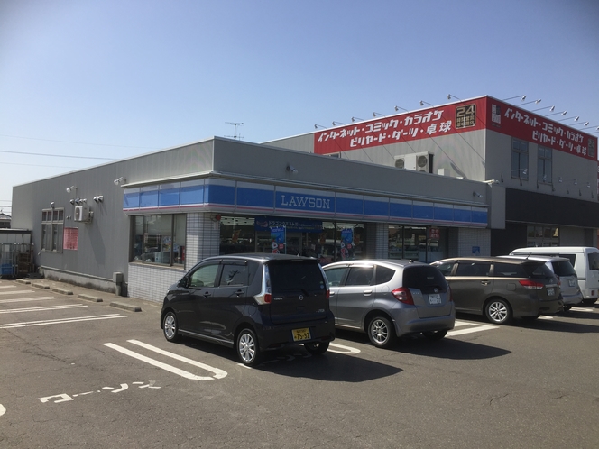 【ローソン】ホテルより550ｍ 徒歩6分。8号線沿い（福井市、坂井市）のコンビニは希少です。