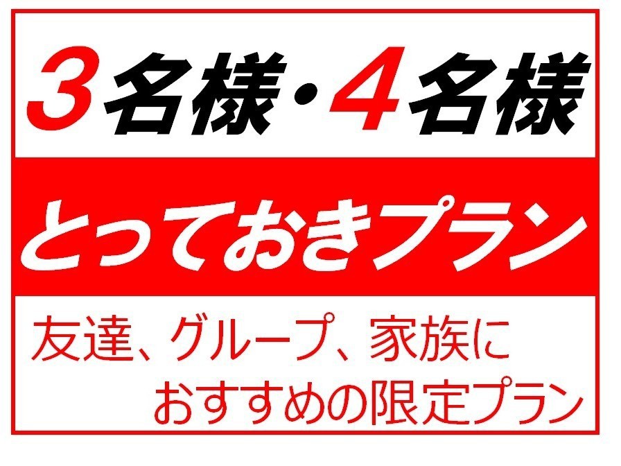 ●【素泊り】◇３名様・４名様限定【とっておきプラン】♪5室限定の早い者勝ちプランです◇