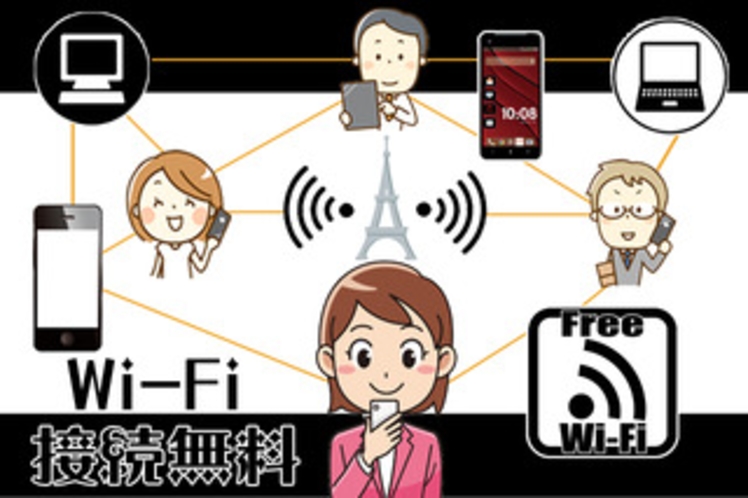 【Wi-Fi接続可能】 全部屋Wi-Fi接続が無料でご利用いただけます。