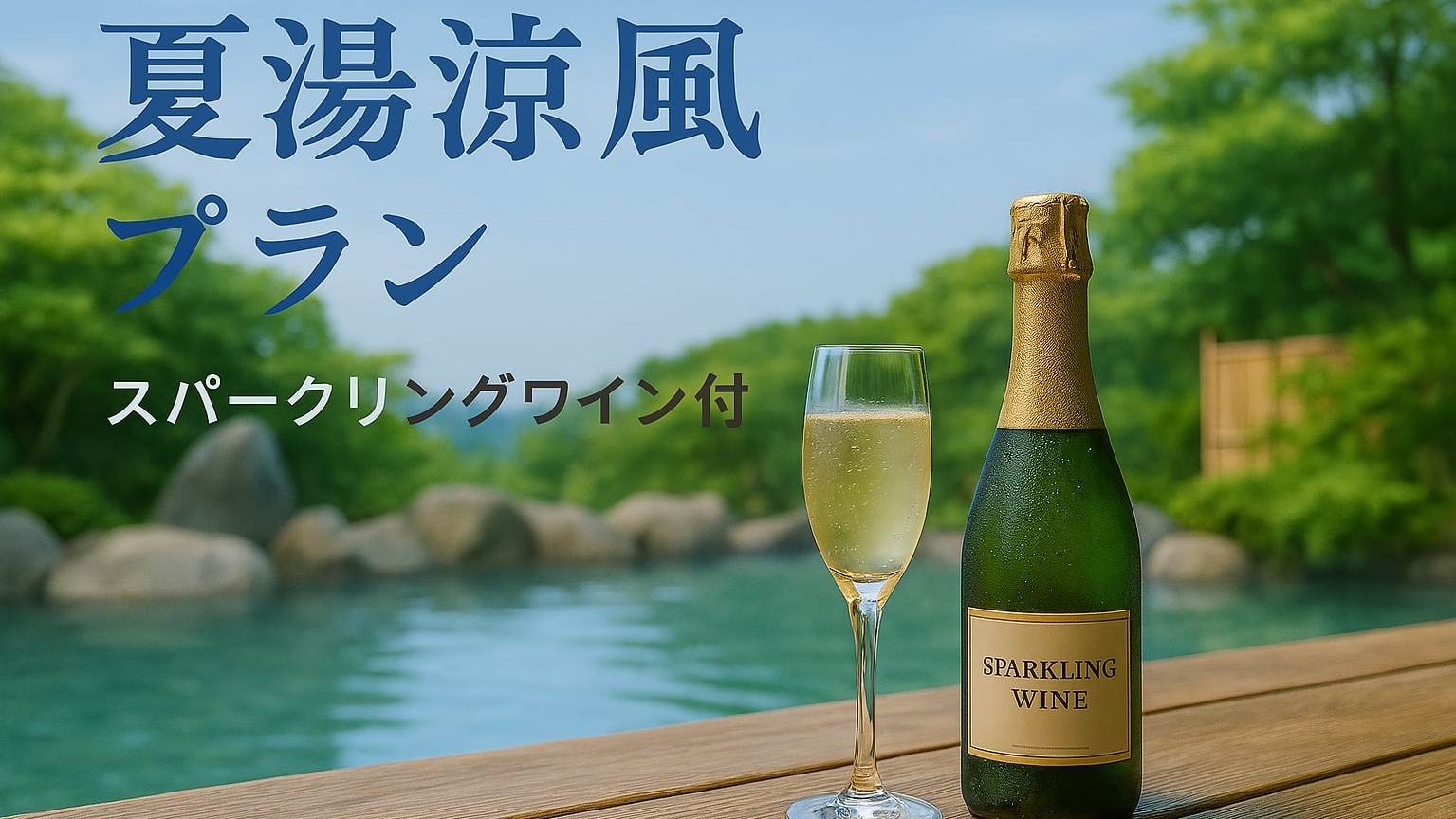 【夏期限定☆夏湯涼風プラン】◆スパークリングワイン特典付き◆山鹿で大人の夏休みへ