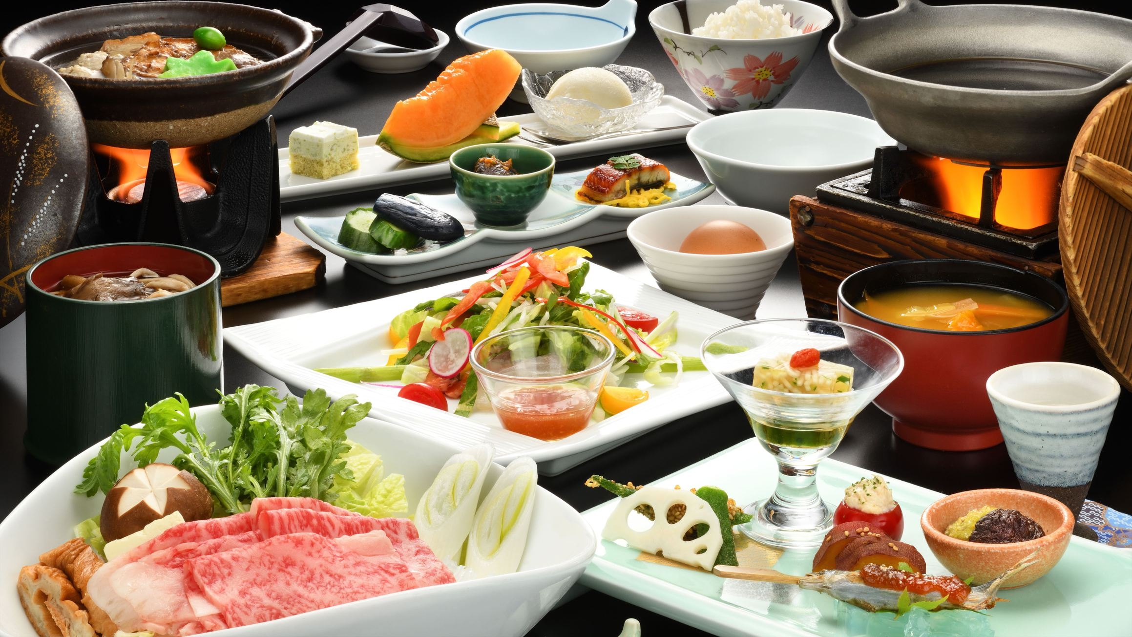 【冬の蔵王★旬味覚】山形牛を増量した選べるメイン(しゃぶしゃぶorすき焼き)冬の蔵王極上の美食を堪能