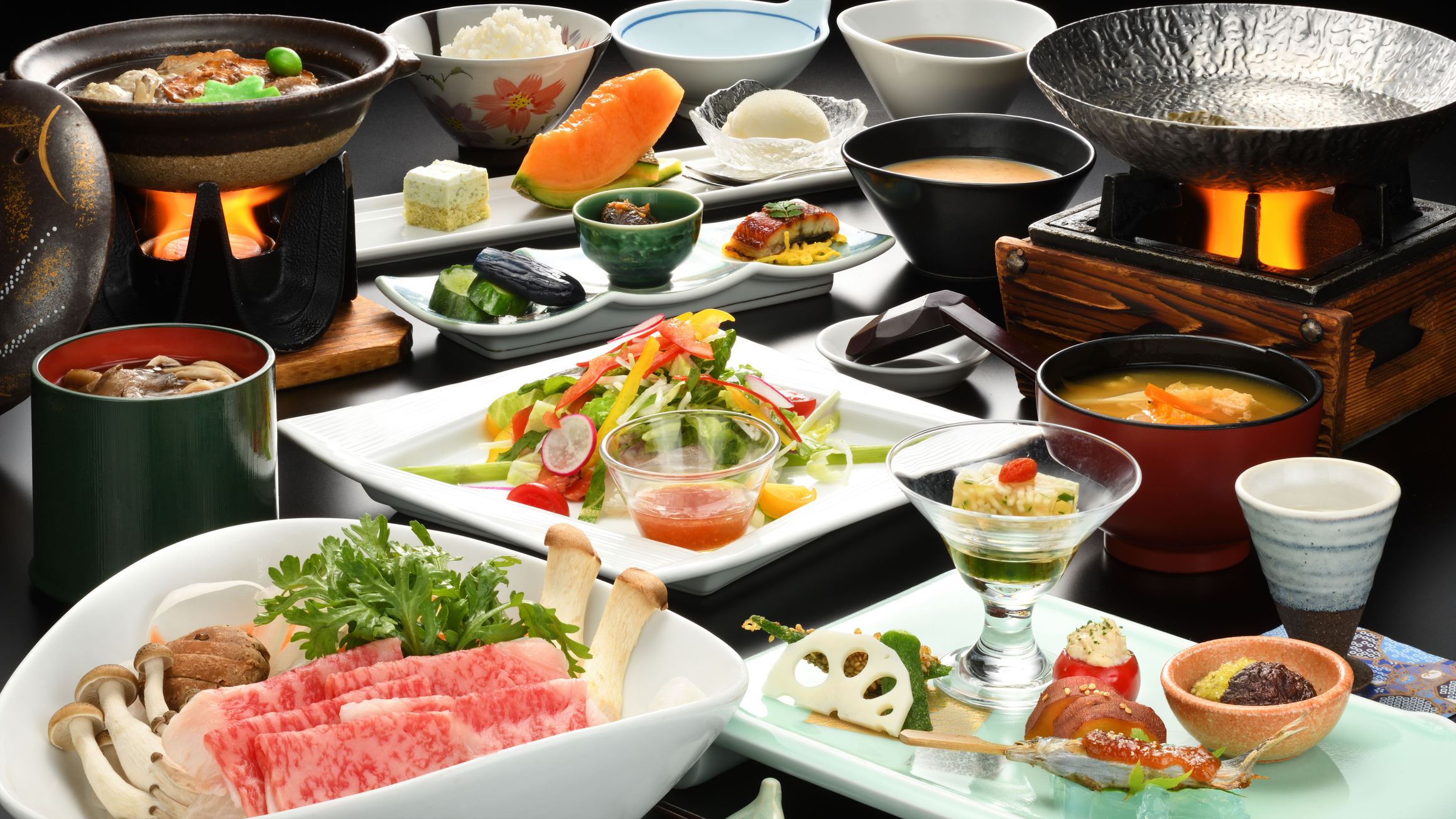 【冬の蔵王★旬味覚】山形牛を増量した選べるメイン(しゃぶしゃぶorすき焼き)冬の蔵王極上の美食を堪能