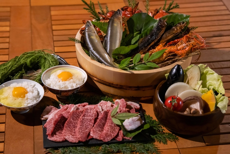 【夕食はBBQ！一泊夕食付プラン】四万十川の幸＆四万十牛の究極BBQセット
