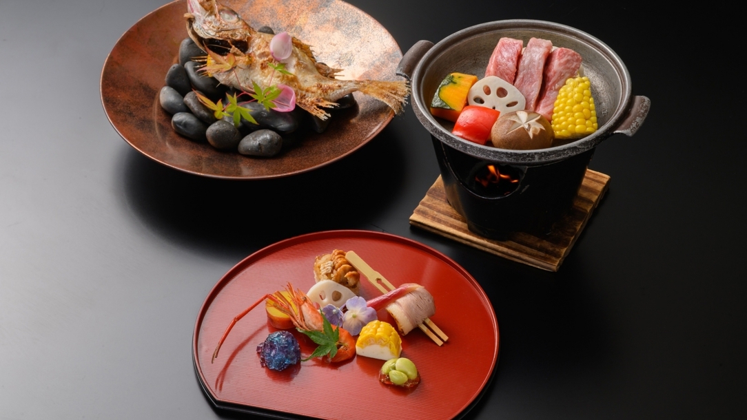 【ラドン熱気浴あり｜季節の「恵み」会席】鳥取黒毛和牛×ノドグロ◆山陰の美味を堪能（全12品）