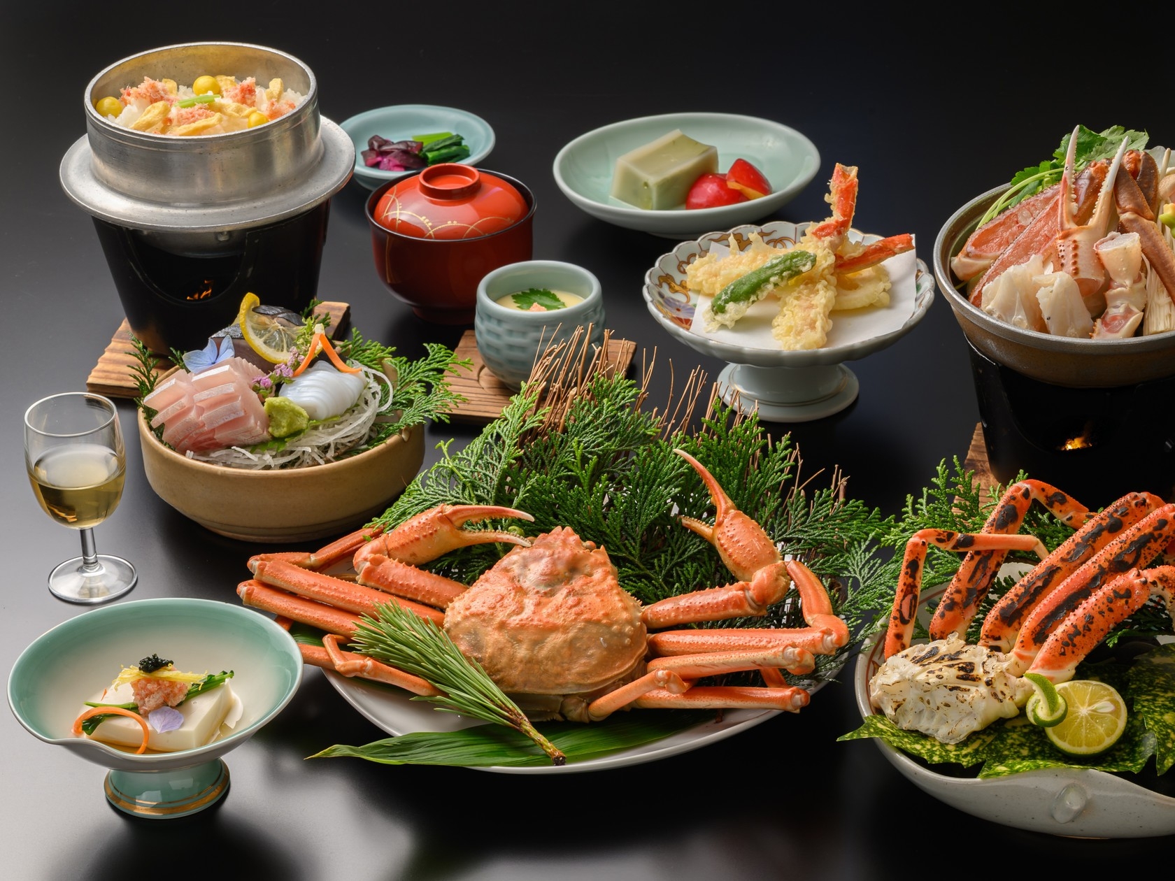 【特選蟹会席プラン】【蟹尽くし】冬の味覚 ズワイガニ2杯分付き【冬季限定】