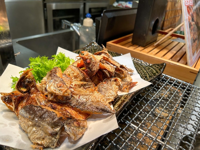 【お食事】朝食バイキング　鯵のからあげ