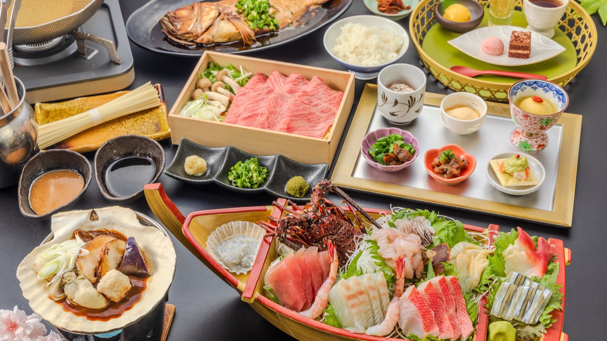 【伊勢海老お造り付グルメプラン】人気の舟盛が贅沢な味わい 1泊2食プラン