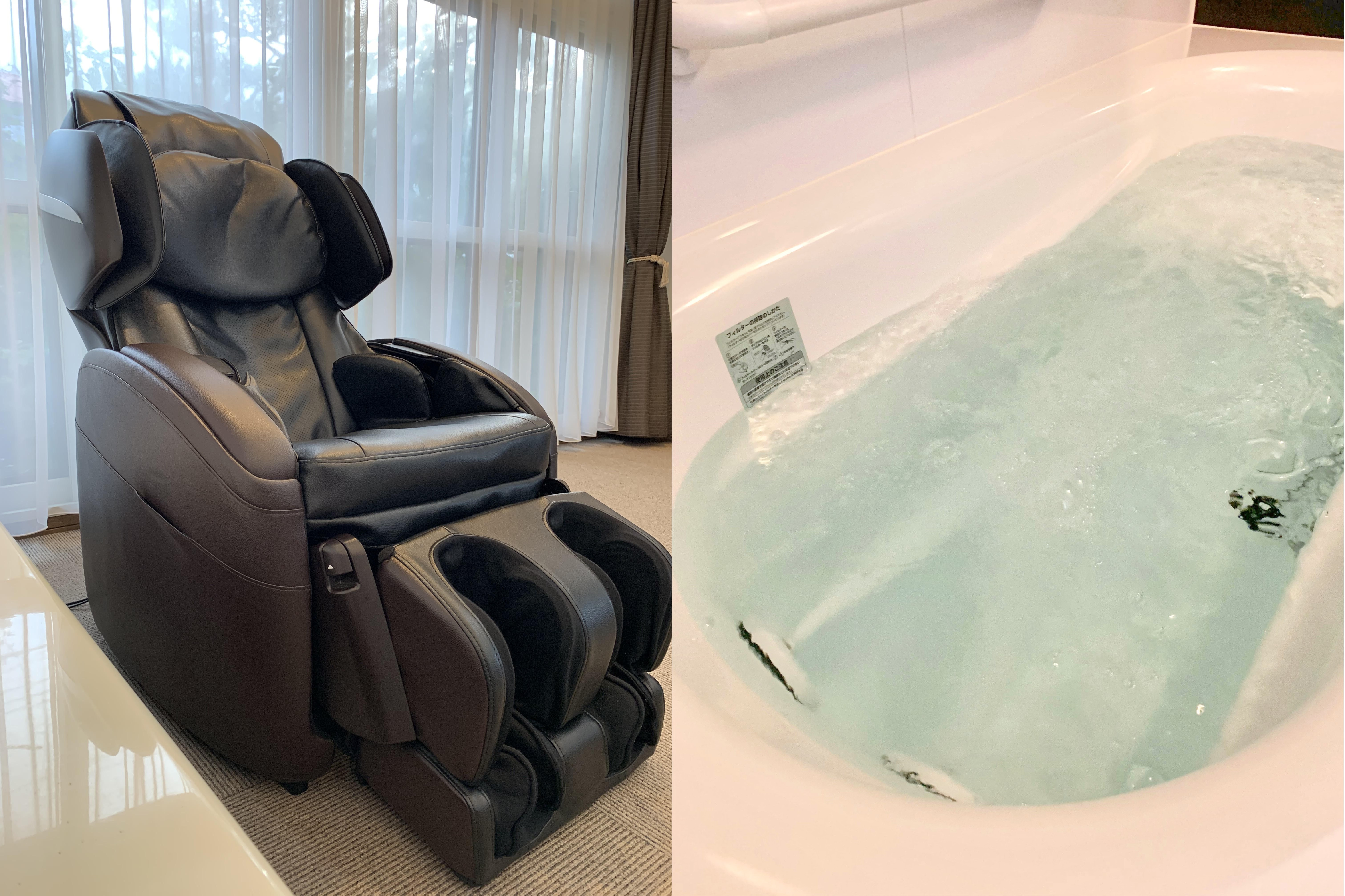 マッサージチェア・ジェットバス全室完備