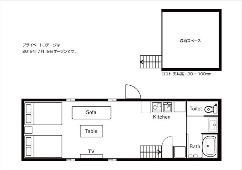 プライベートコテージ＆ワンちゃん宿泊可プライベートコテージ間取り図