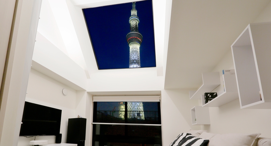 部屋から見るスカイツリーの夜景が圧巻