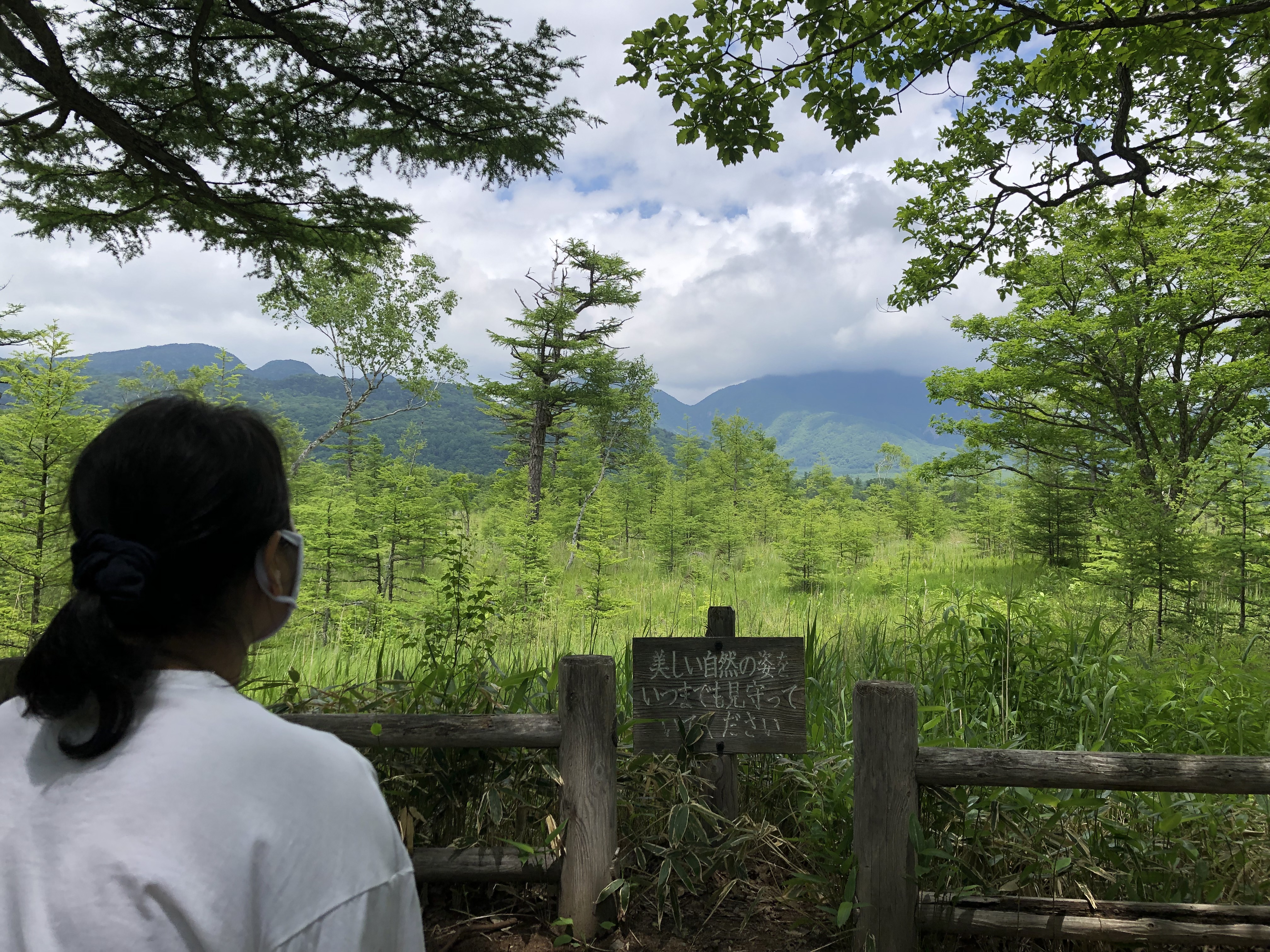 小田代ヶ原を眺めながら休憩