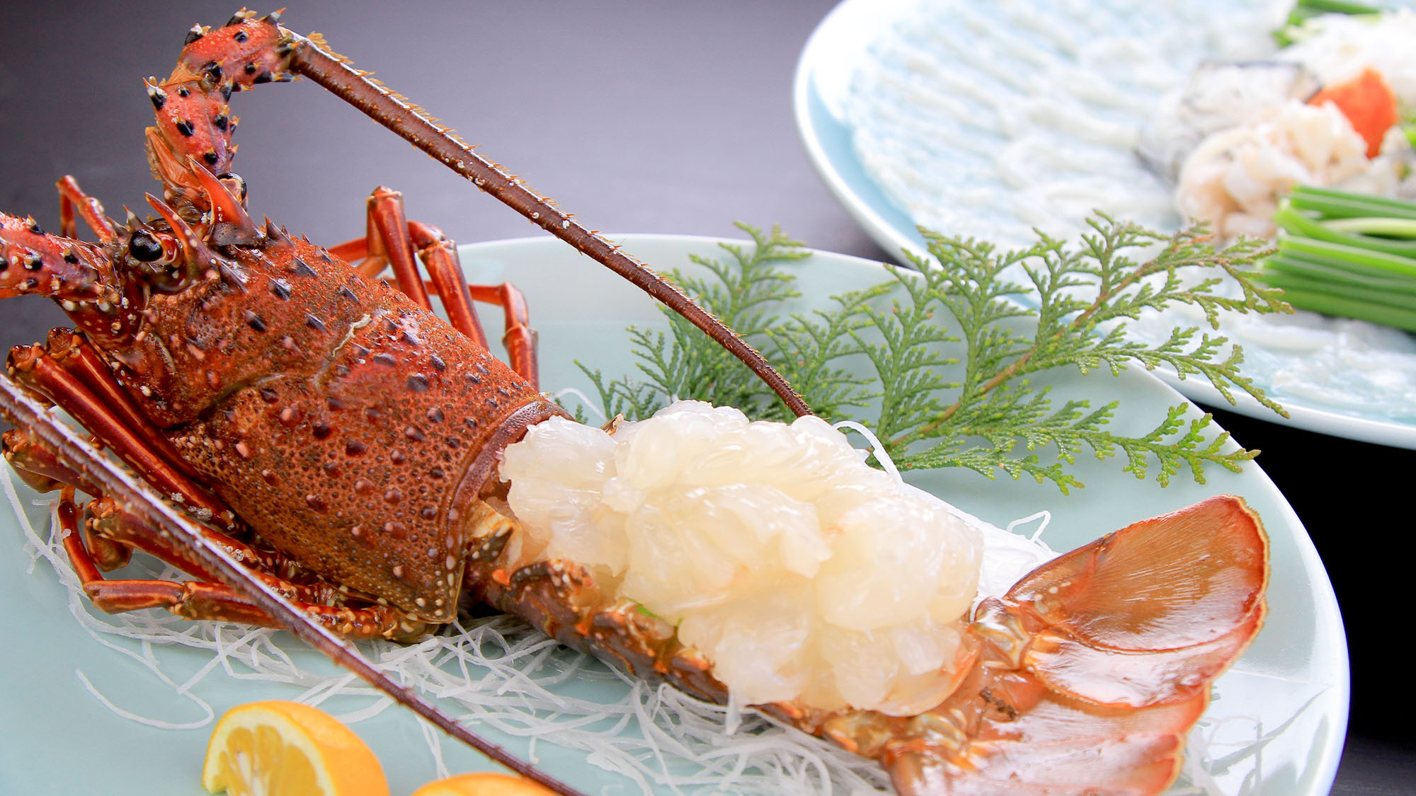 【フグと伊勢海老】臼杵の厚切りフグと採れたて伊勢海老を堪能！贅沢プラン（一泊二食）