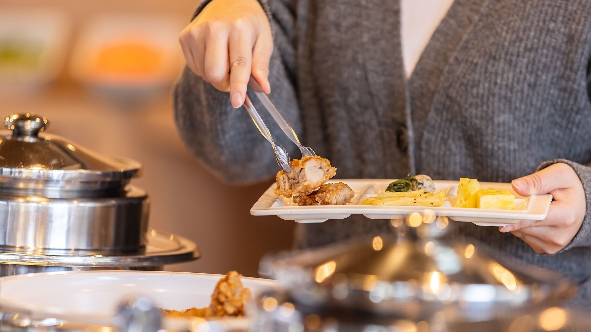 バラエティ豊かな朝食を自分の好みで楽しむことができます♪