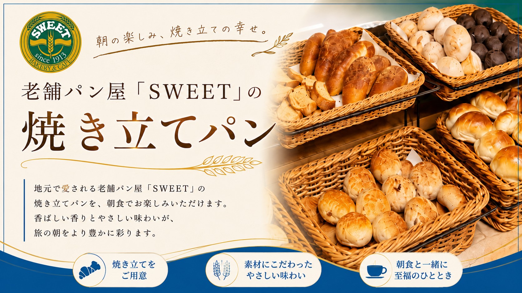 大人気老舗ベーカリー「SWEET」のパンを朝食で♪