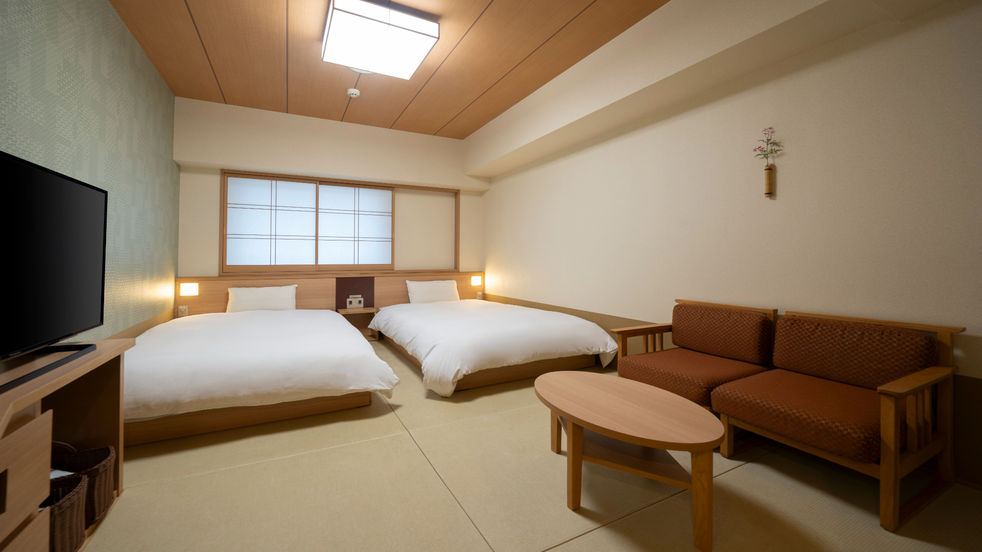 モデレートツイン【禁煙】(110~120&times;195&times;2台) 19.7～20.8平米◆サータ社ベッド◆