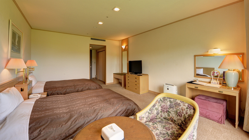 *【洋室30～36平米（バス付/洗浄機付トイレ）】全室セミダブルサイズのゆったりベッド。