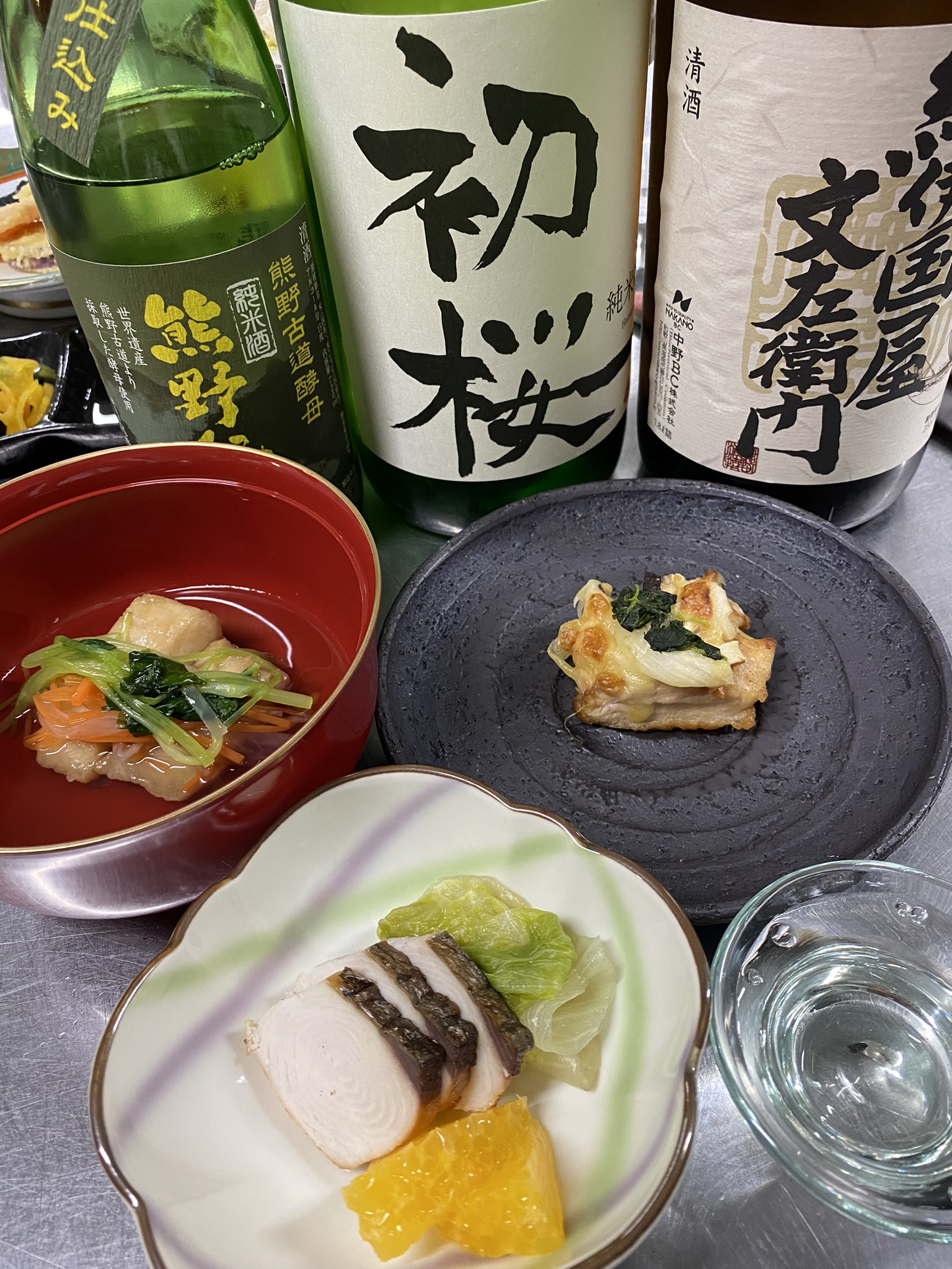 2026年　夕食　春メニューにあう和歌山の地酒