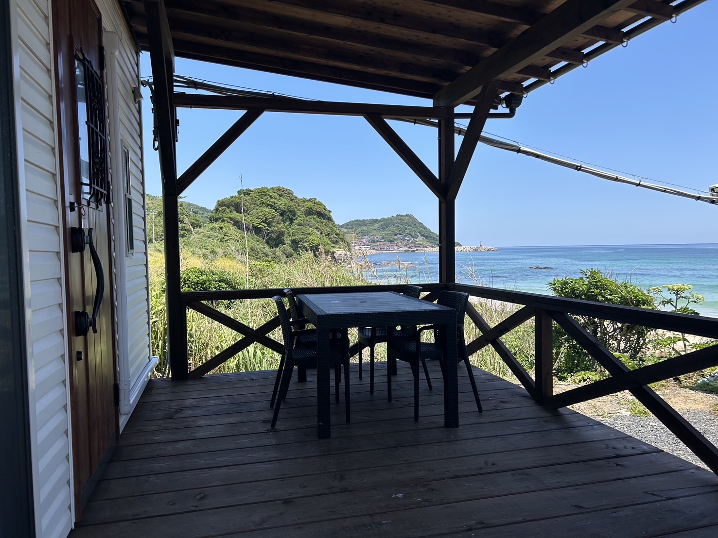 トレーラーハウス　ウッドデッキからの眺め