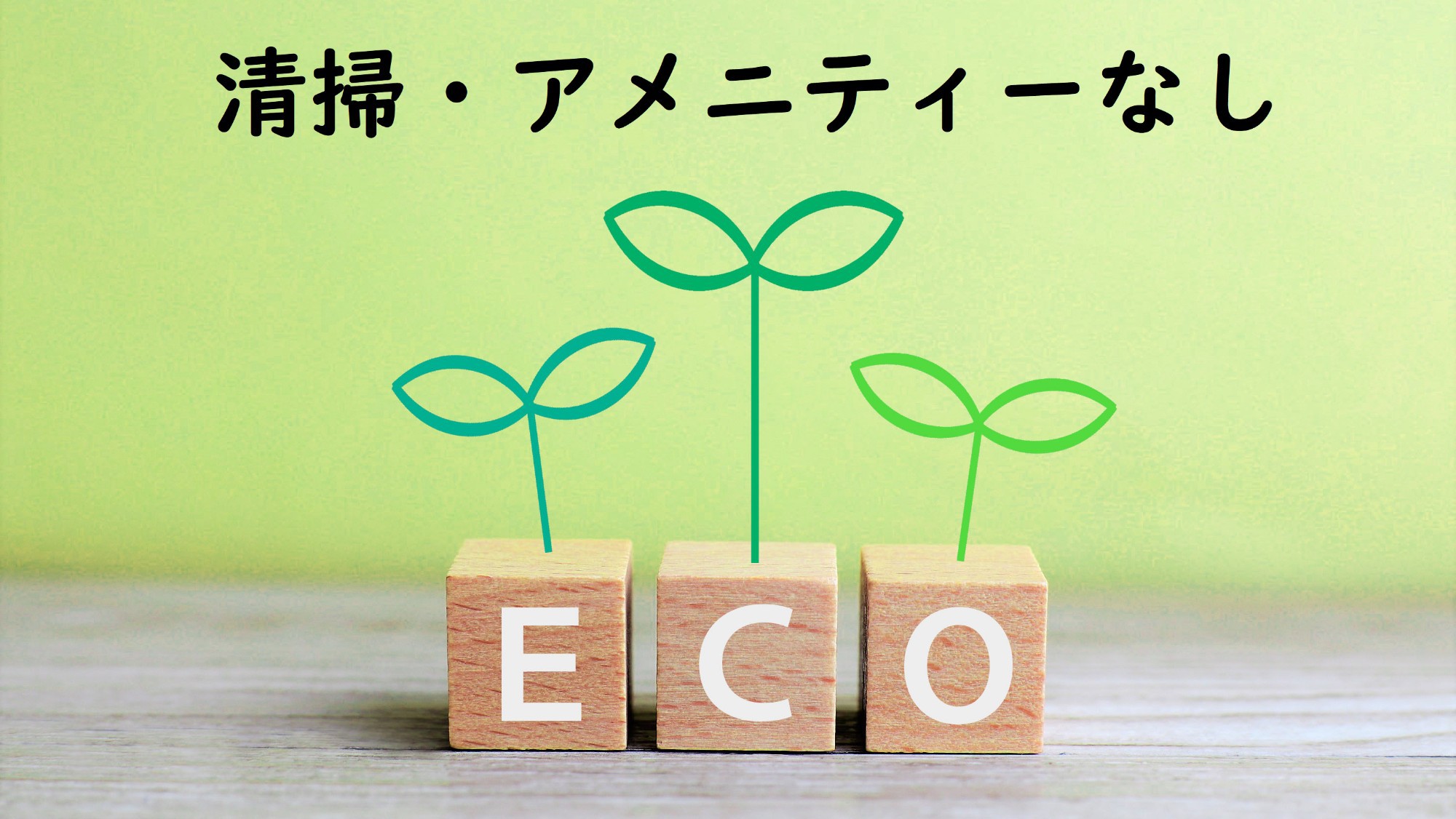 【2連泊以上限定／清掃・アメニティーなし】自然に優しいECOプラン（食事なし）