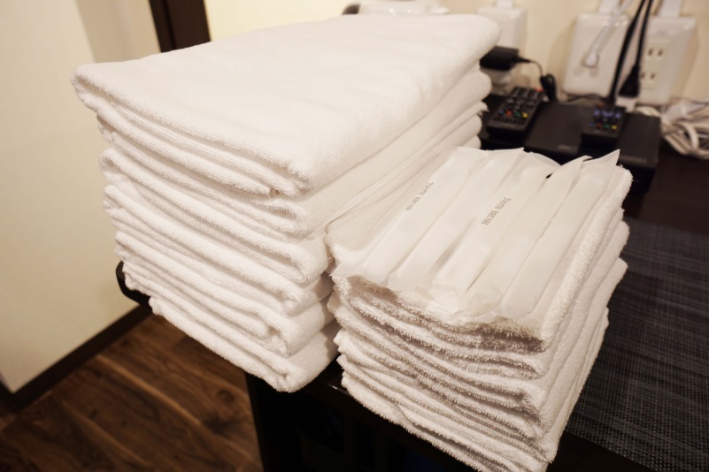 備品　清潔なタオルをご用意しております