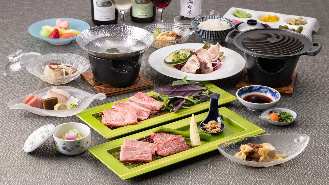 富山酒粕育ち和牛のメイン料理！！【富山和牛会席】１泊２食　飲み放題付