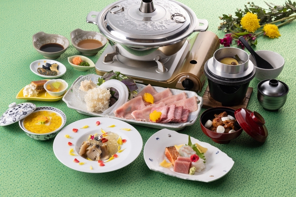 肉好きにはたまらない！！季節の野菜と一緒に【しゃぶしゃぶ会席】１泊２食　飲み放題付