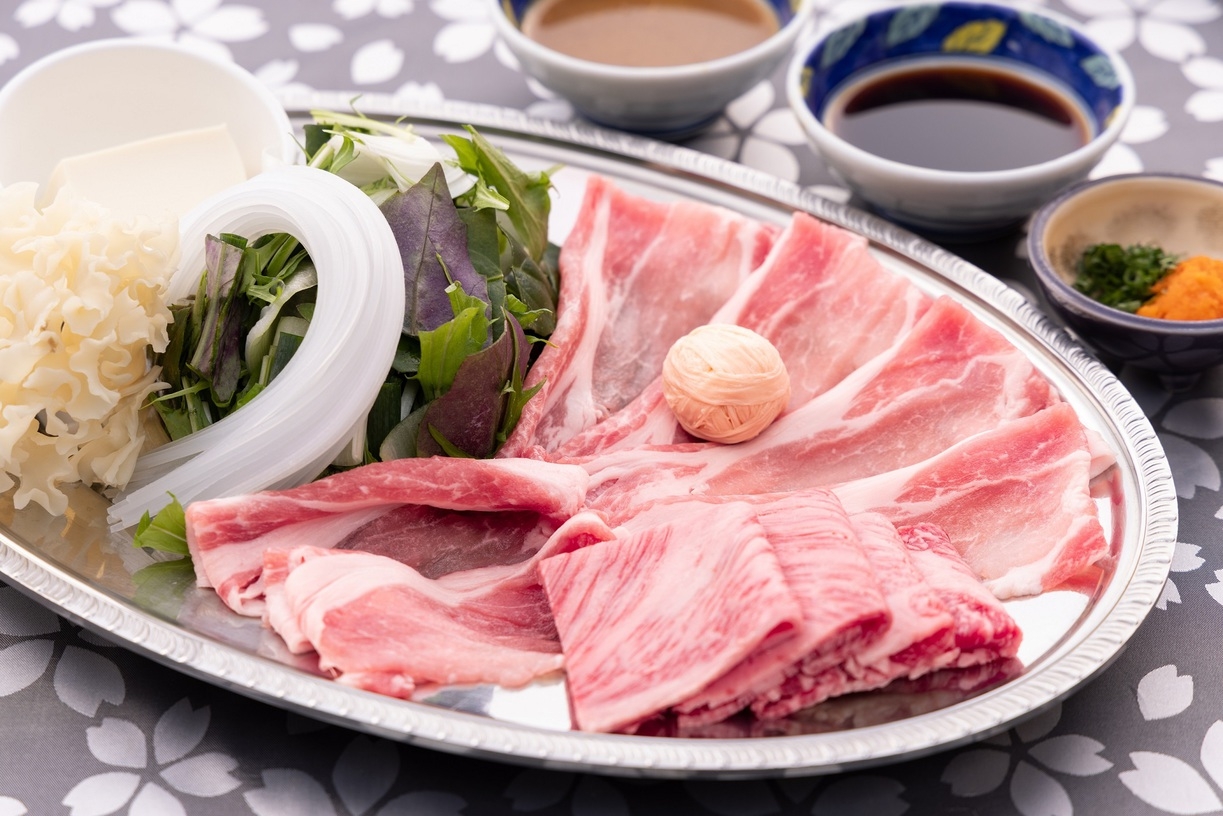 肉好きにはたまらない！！季節の野菜と一緒に【しゃぶしゃぶ会席】１泊２食　飲み放題付