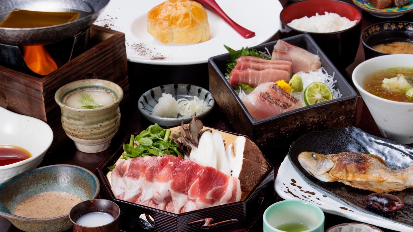 ★只見名物羊料理！超希少！国産羊肉と地野菜のしゃぶしゃぶ★会津・福島の滋味を食す会席膳
