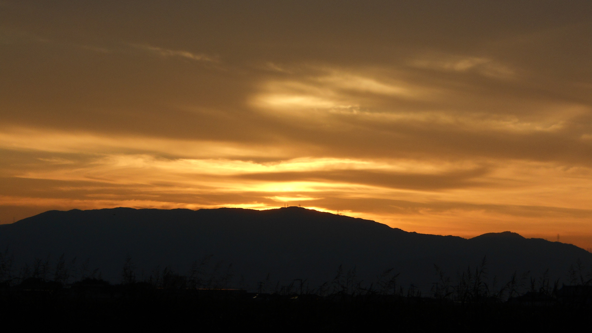 筑後平野の夕日