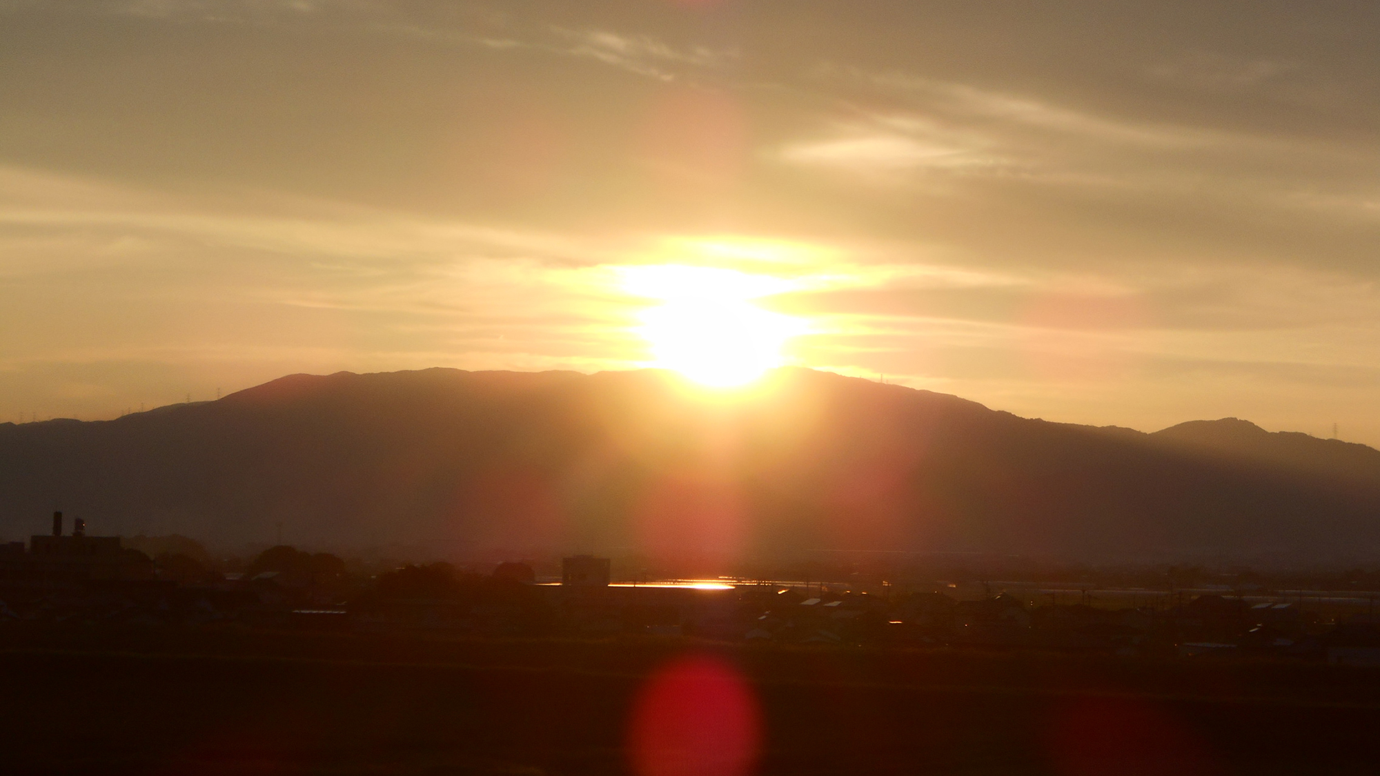 筑後平野の夕日