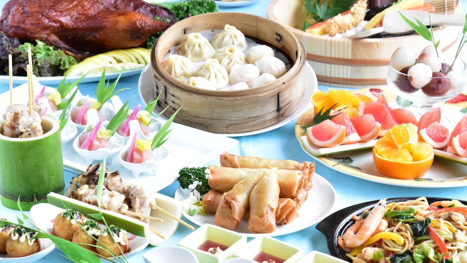 【夏限定】手巻き寿司食べ放題＆北京ダックカッティング！プール無料・ミニゲームで特典付サマーバイキング