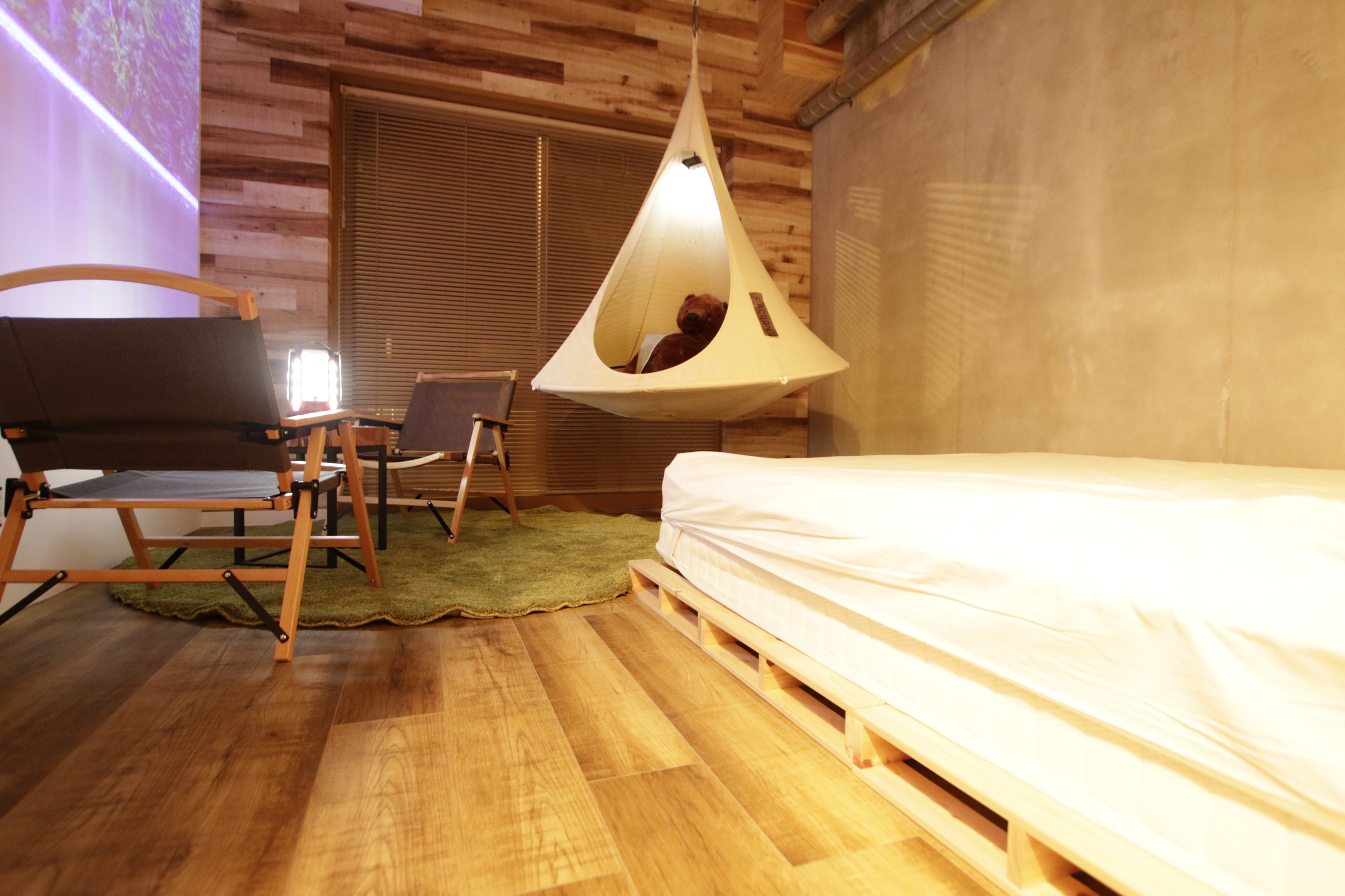 【個室】CAMP DOUBLE ROOM《BBQテラス付》18.9㎡（定員3名）
