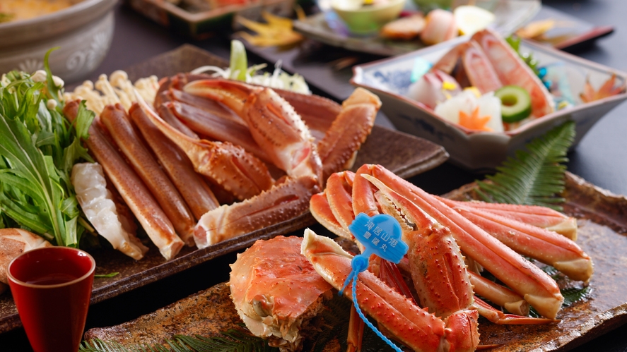 【城崎かに物語／早期特典内容ガン見】-Ａ-津居山港水揚げタグ付本松葉かに★二人で一匹分/貸切温泉