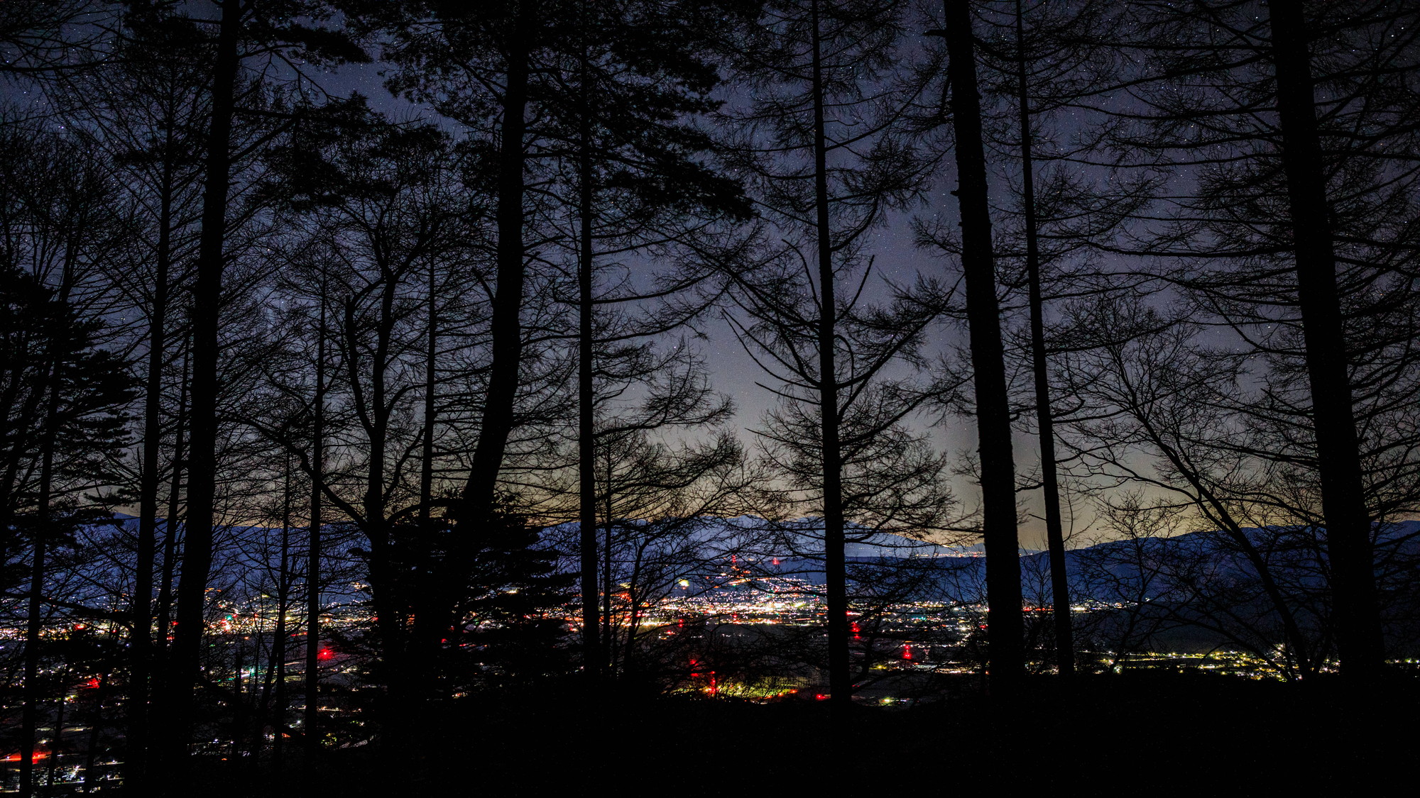 星空と夜景