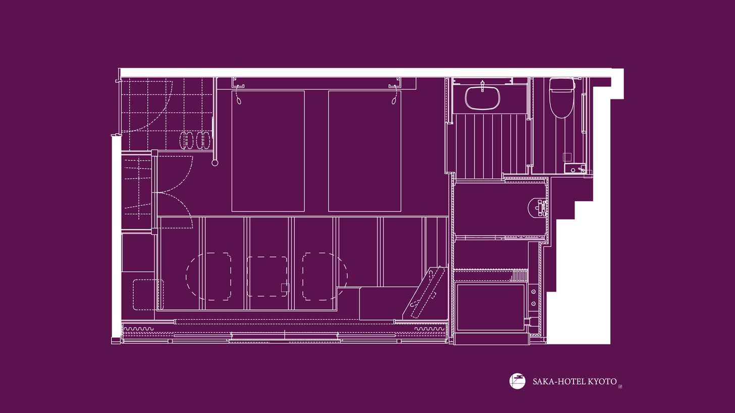半露天風呂付和風ツイン（町並みビュー）　35平米（一例）