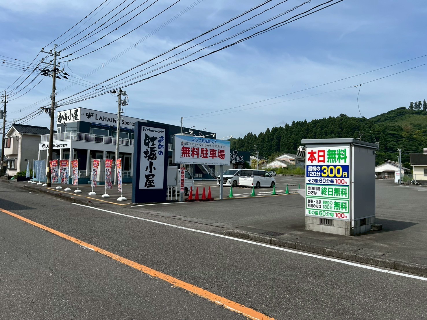 ホステル無料駐車場