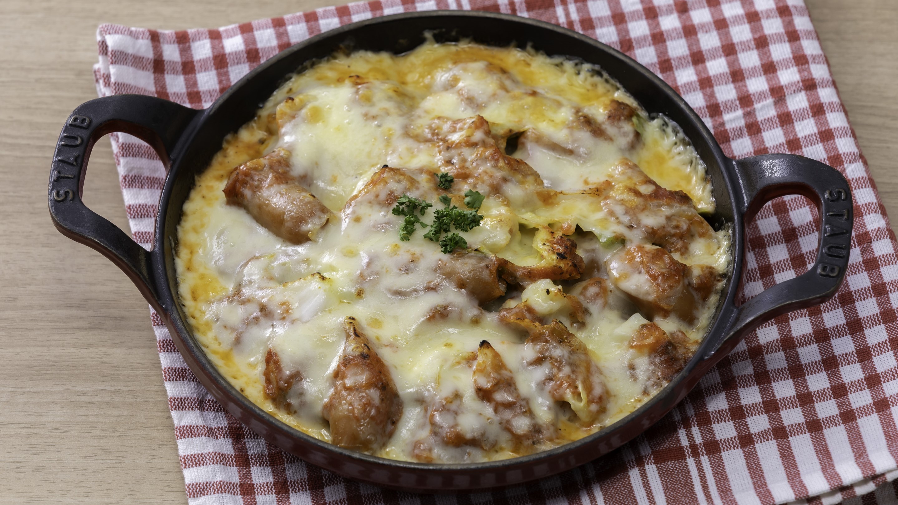 春ｷｬﾍﾞﾂとｿｰｾｰｼﾞのﾏﾘﾅｰﾗｿｰｽ焼き