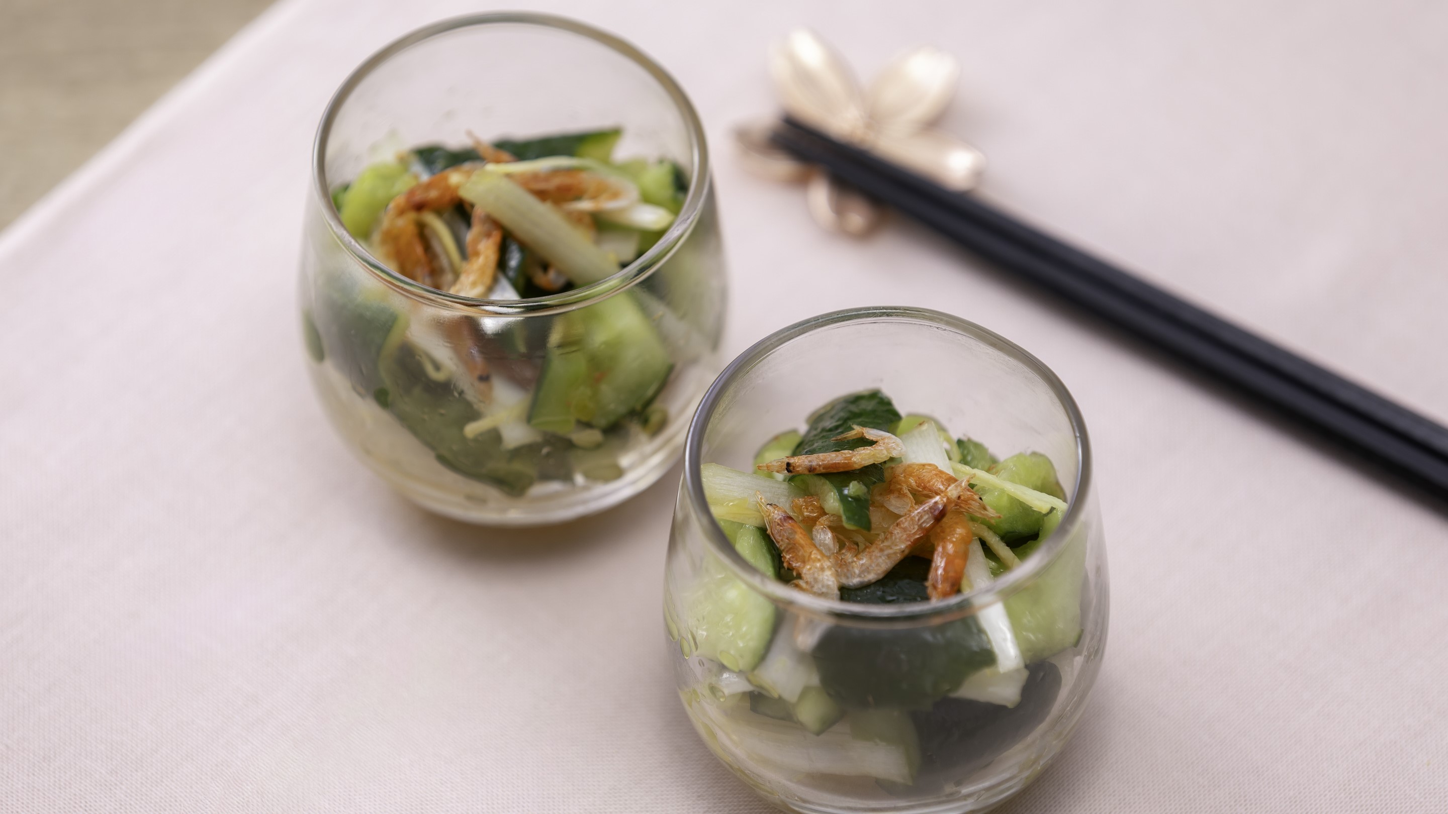 桜えびとたたき胡瓜の生姜風味